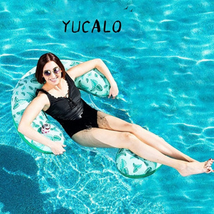 Yucalo Inflatable Water Play Leisure Mesh Hammock PVC Pool Cloth Cover Recliner Adult Mesh Pillow Floating