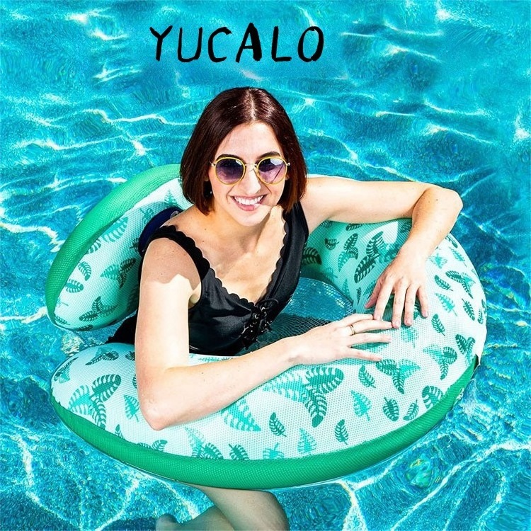 Yucalo Inflatable Water Play Leisure Mesh Hammock PVC Pool Cloth Cover Recliner Adult Mesh Pillow Floating