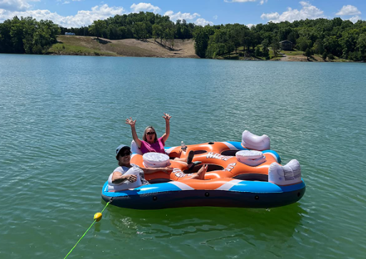 Inflatable Lake Pool Floating Island Heavy Duty Lounger Raft Lake Float Water Float for Lake River Beach Toys Relaxation Adults