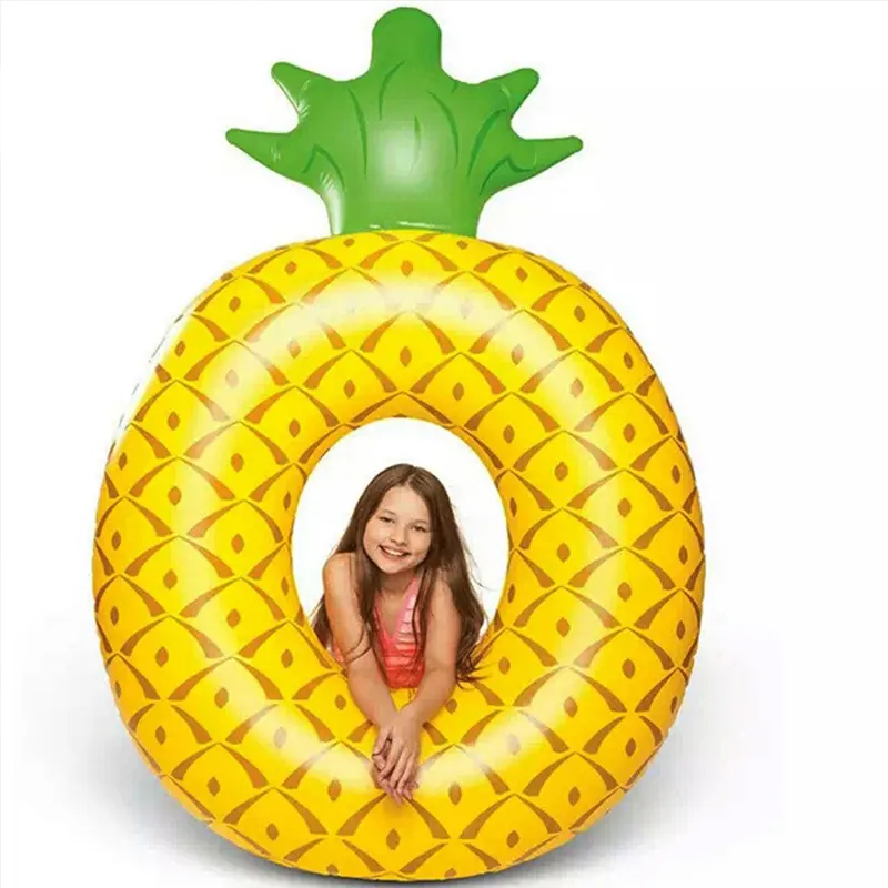 2023 New Style Water Floating Bed Yellow Pineapple Swimming Ring  Pool Inflatable Lounge Float Pineapple For Adult and kids