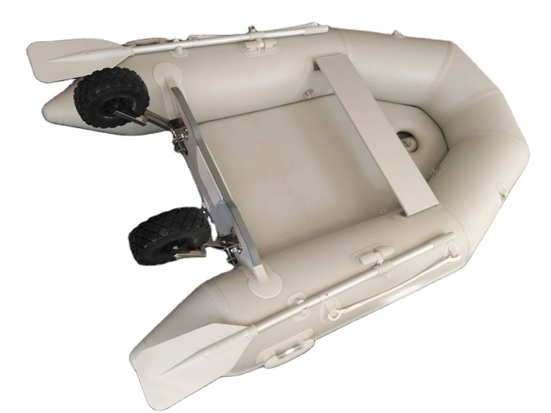 PVC material Inflatable Boat with Air Floor and Transom Wheel Trailer