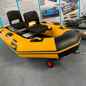 PVC material Inflatable Boat with Air Floor and Transom Wheel Trailer