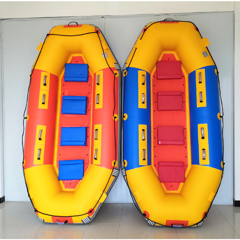 Heavy duty double floor river boat white water rafting 8 persons inflatable raft drifting boat