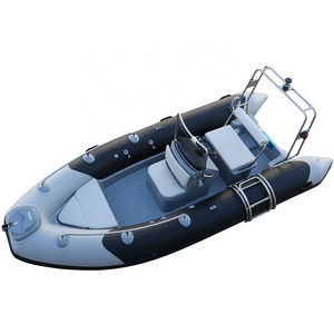 CE Haohai 4.3m Speed Boat RIB-430 open floor center console Rigid Inflatable Boat for sale