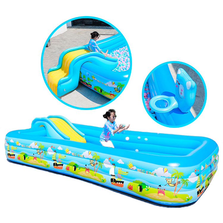 Home Family Indoor And Outdoor Adult Kids Inflatable Swimming Pool With Slide Full Sized Inflatable Lounge Pool