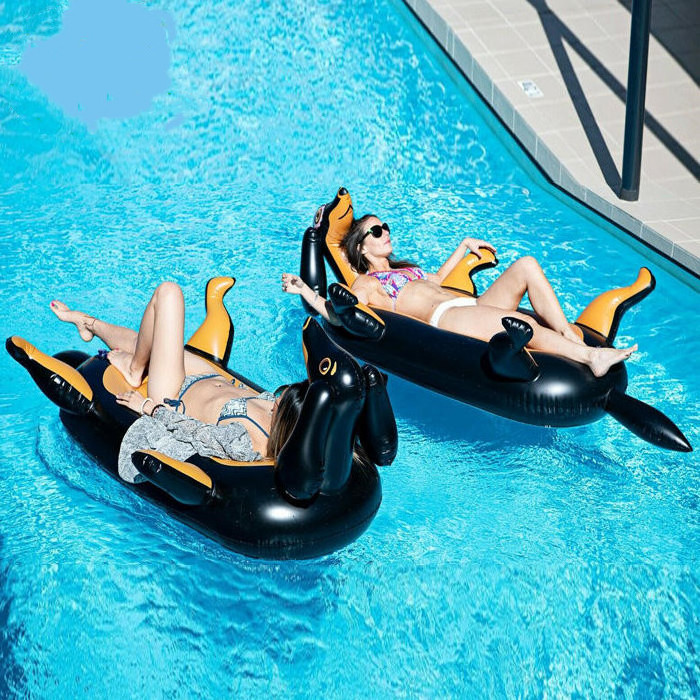 Summer Water Fun Dachshund Inflatable Wiener Dog Pool Float Water Hammock Pool Outdoor Toys Lounge Chair