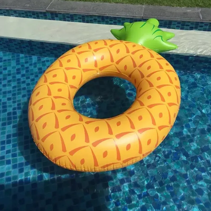 2023 New Style Water Floating Bed Yellow Pineapple Swimming Ring  Pool Inflatable Lounge Float Pineapple For Adult and kids