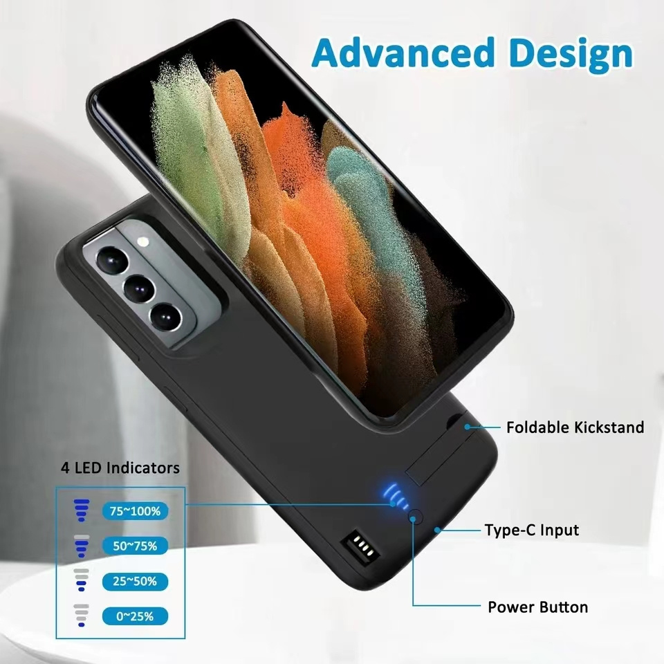 New Shockproof battery charger case For Samsung Galaxy S20 S21 S22 Ultra S20 Plus FE battery Power Bank Cover with phone stand