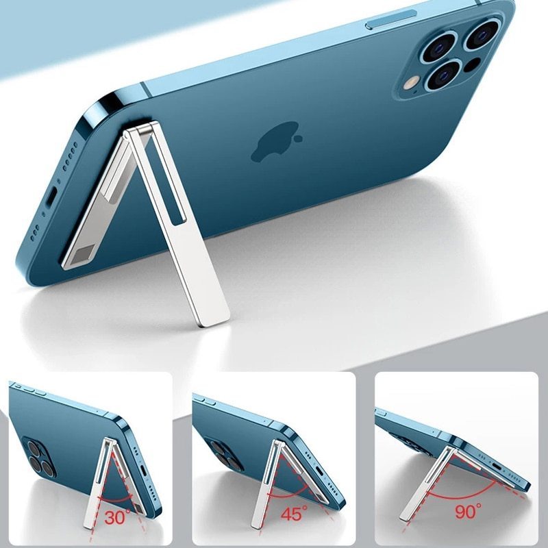 Phone Stand Holder Back Adhesive Universal Adjustable for iPhone Samsung Desk Phone Stand Holder Kickstand Aluminum Metal