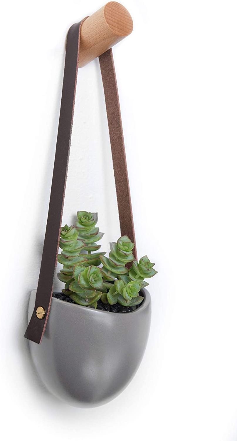 2Pcs Basket Flower Pot Holder Cotton Rope Plant Hangers Indoor Hanging Planter with Beads