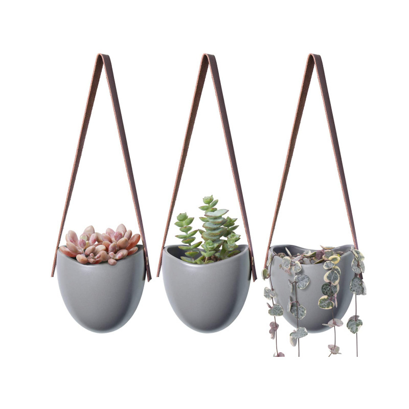 2Pcs Basket Flower Pot Holder Cotton Rope Plant Hangers Indoor Hanging Planter with Beads