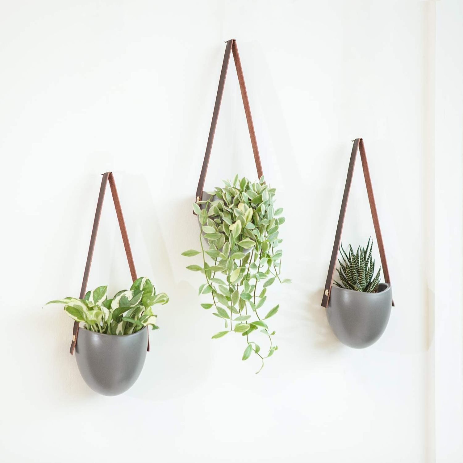 2Pcs Basket Flower Pot Holder Cotton Rope Plant Hangers Indoor Hanging Planter with Beads