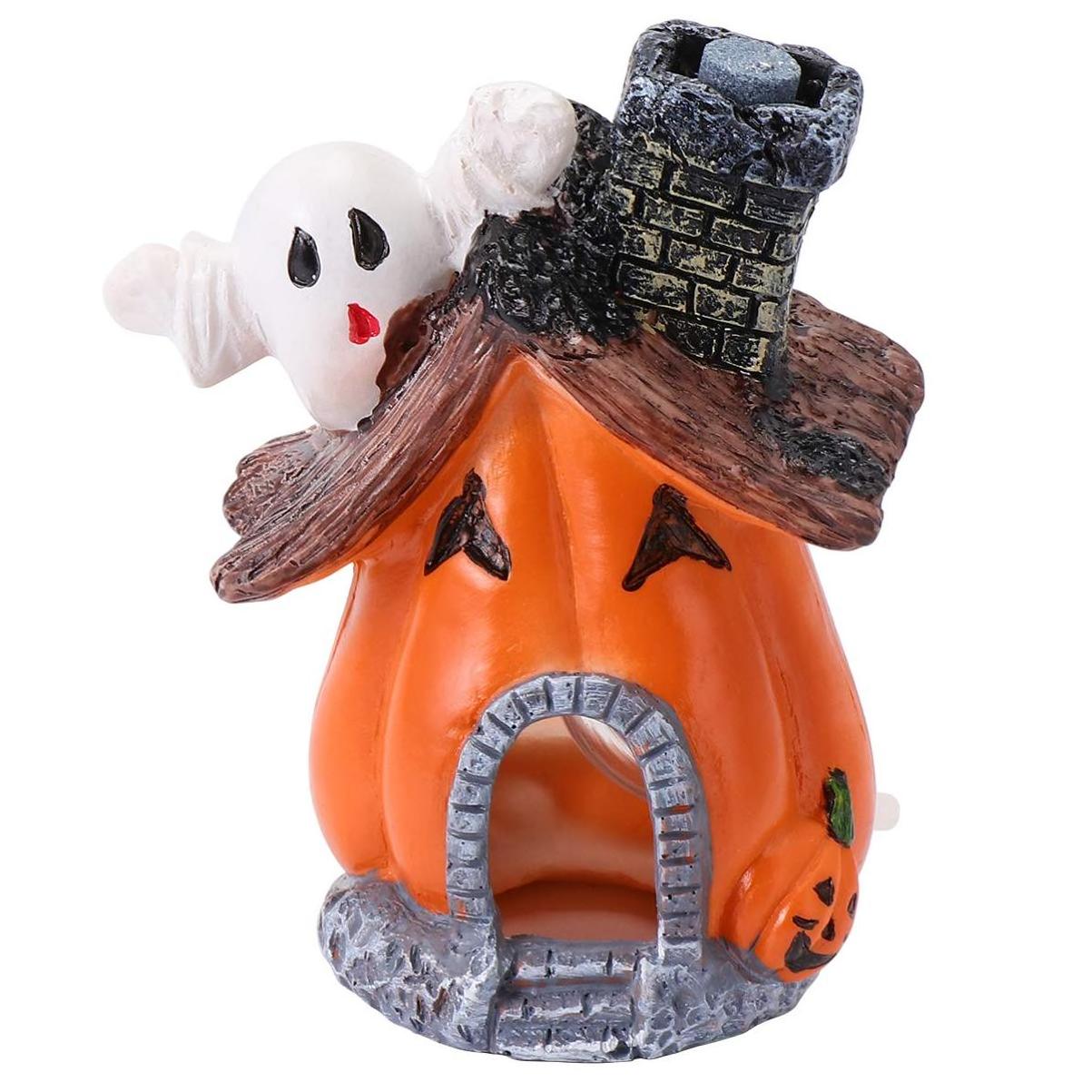 Custom Resin Pumpkin Ghost Shaped Fish Hideout Hideaway House Polyresin Fish Tank Decorations