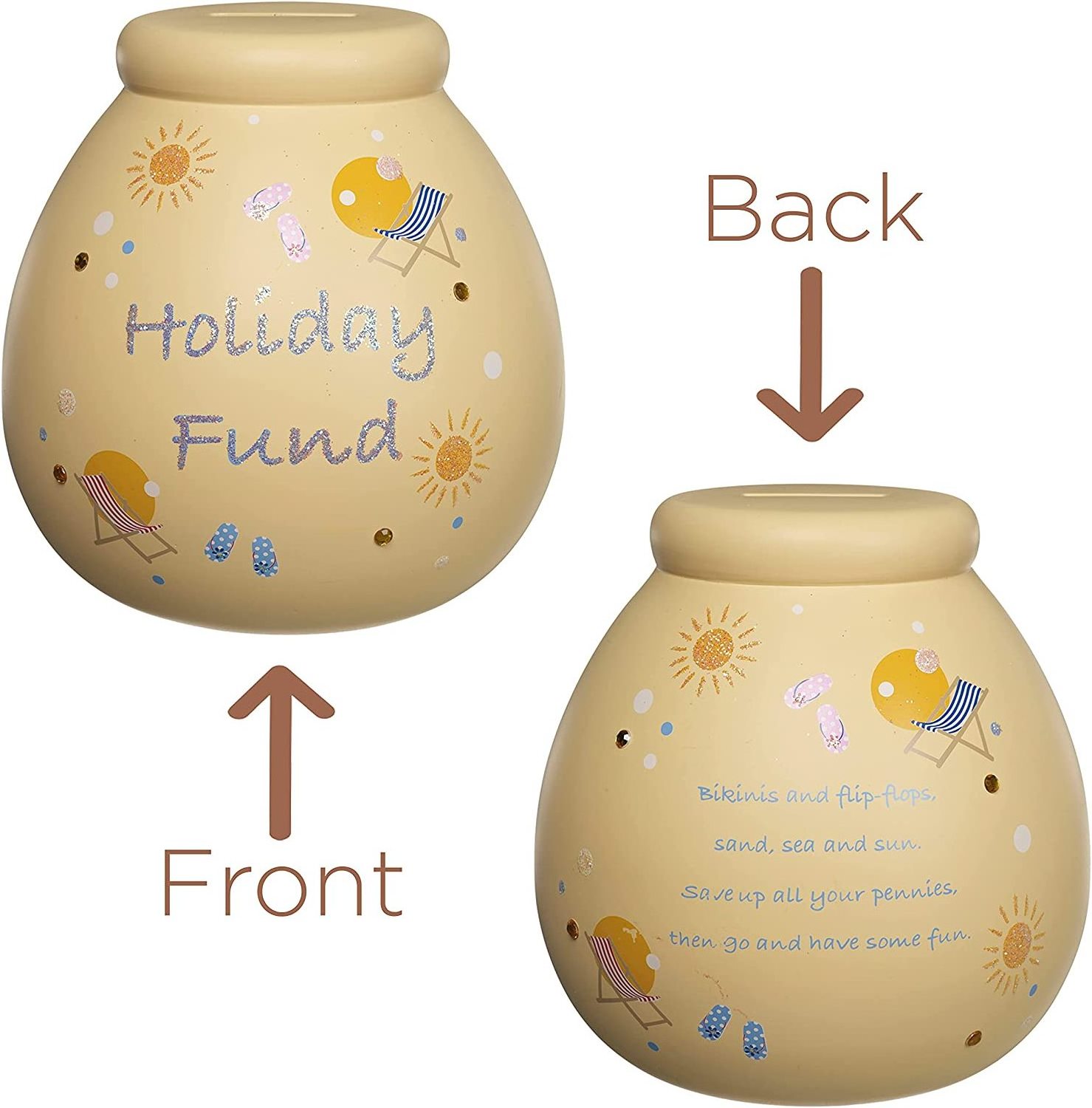 Giant Holiday Fund Box  Break to Open Piggy Bank  Money Saving Jar for Travel Vacation Idea Women & Men