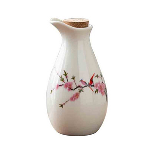 Japanese Style Ceramic Wine Bottle with Crock Handmade Porcelain Sake Liquor Pots in Bulk