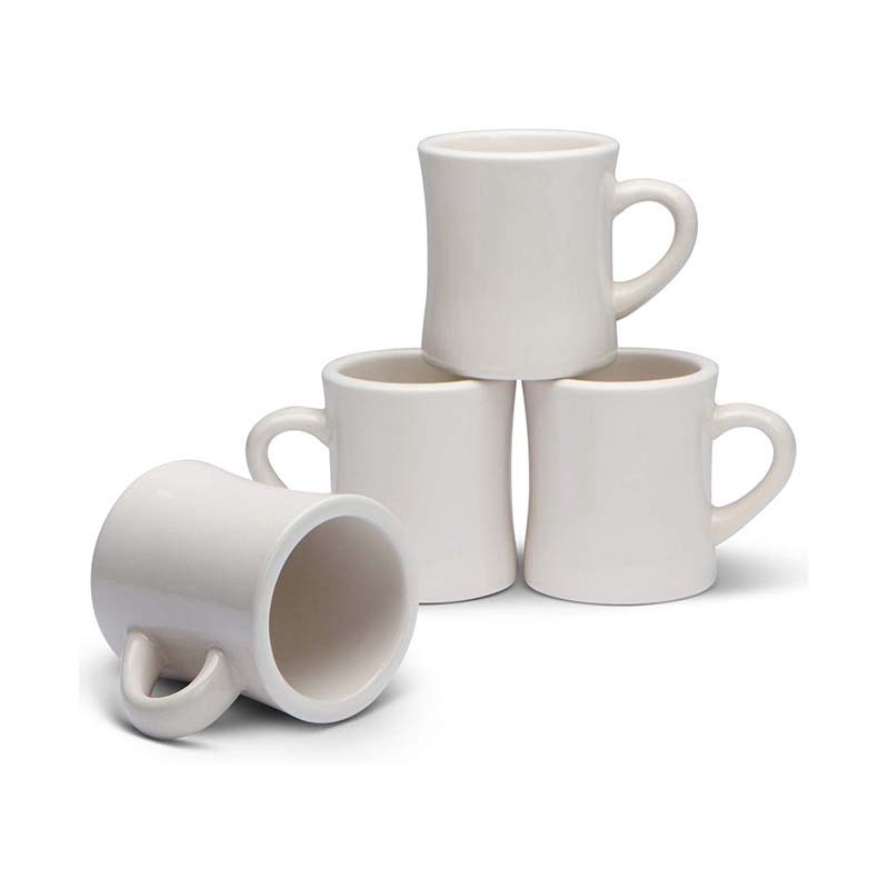 11 Oz Classic Cream White Ceramic Diner Mugs for Coffee Large Capacity Porcelain Tea Milk Cup in Bulk