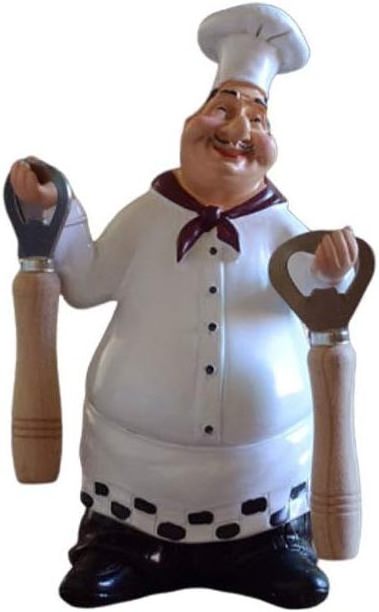 Vintage Resin Fat Chef Statue American Style Polyresin Chef Figurines for Bar Home Cafe