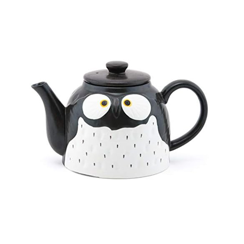 Cute Novelty Owl Design Tea Pot Pot Ceramic Teapot Tea Pot Kettle with Side Handle