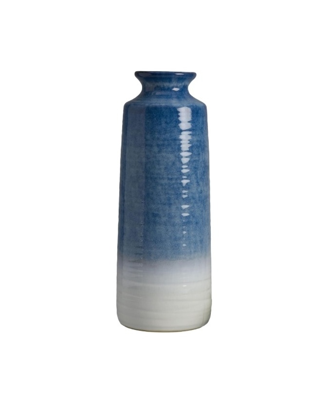 reactive glazed Ceramic Vase Set Home Decor Modern Blue and White Ceramic Vase, Use to Display Faux or Dried Flowers