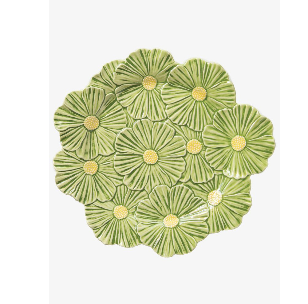 Green Dinner Plate Ceramic Flower Plate Ceramic Plate