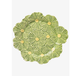 Green Dinner Plate Ceramic Flower Plate Ceramic Plate