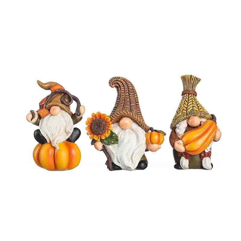 Creative Resin Thanksgiving Gnomes Pumpkin Statues Handmade Polyresin Pumpkin Figurine