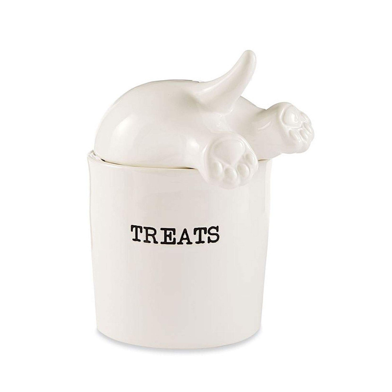 Novelty dog design pets products 2023 wholesale ceramic dog treat jar with sealed lid