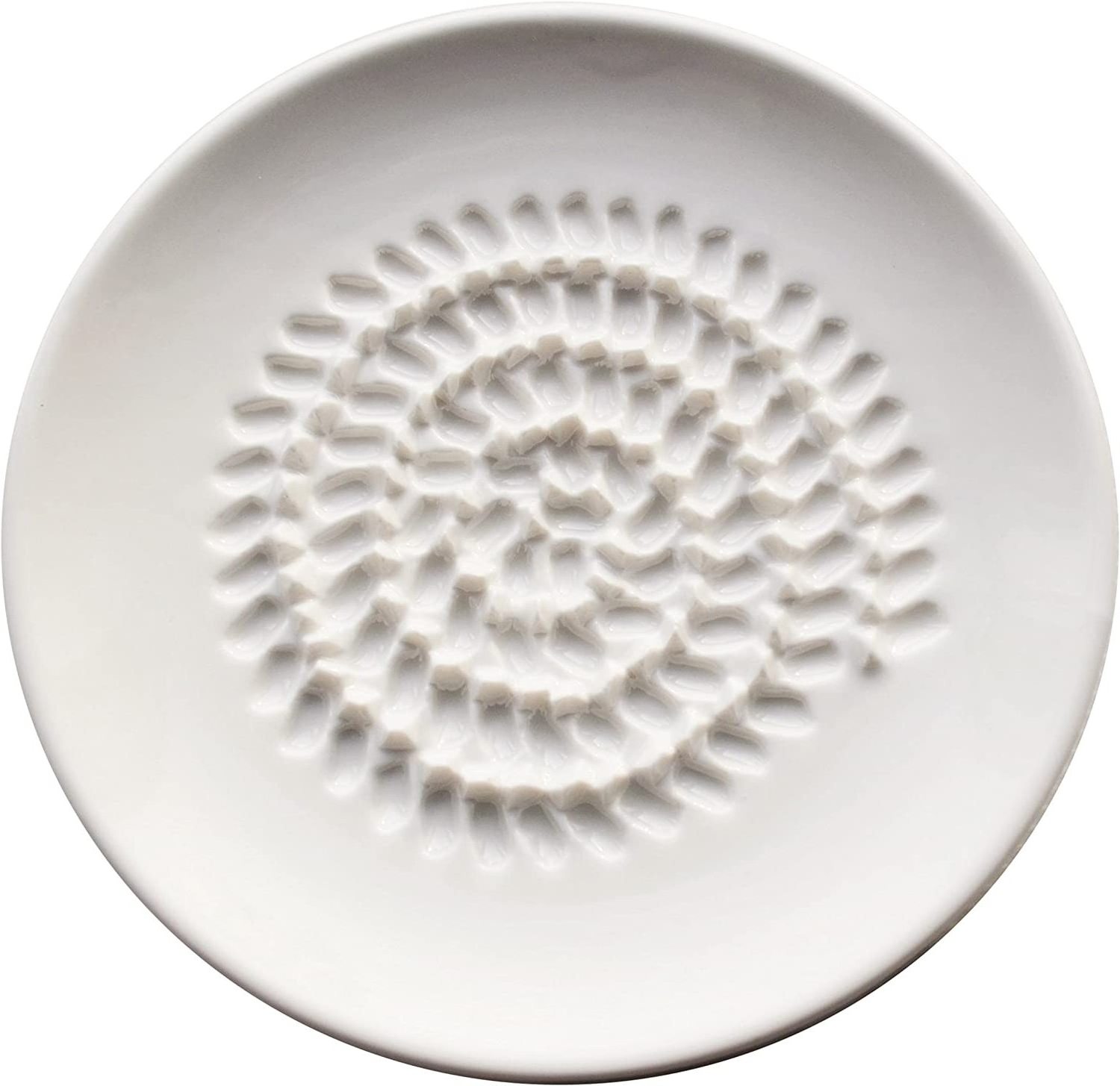 Simple White Ceramic Garlic Grater Dipping Plate in Bulk