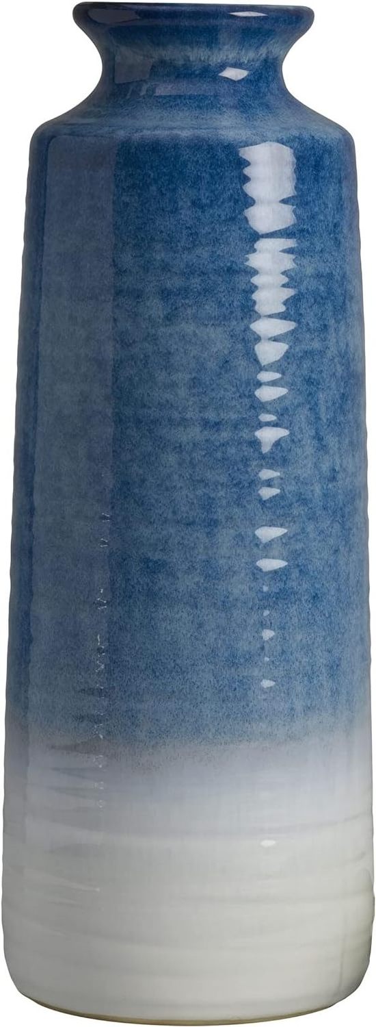 reactive glazed Ceramic Vase Set Home Decor Modern Blue and White Ceramic Vase, Use to Display Faux or Dried Flowers