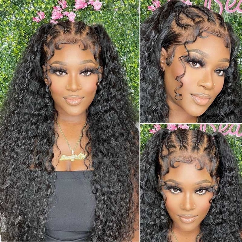 Raw Vietnamese Hair Wig Deep Wave 13x6 Lace Front Human Hair Wigs for Black Women Full Lace Pre Plucked Curly Lace Front Wigs