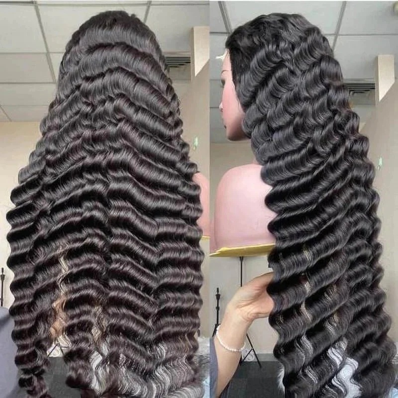 Cheap Deep Wave Hair Extensions Wig Human Hair Lace Front Wigs For Black Women Wholesale Peruvian HD Lace Frontal Wig Human Hair