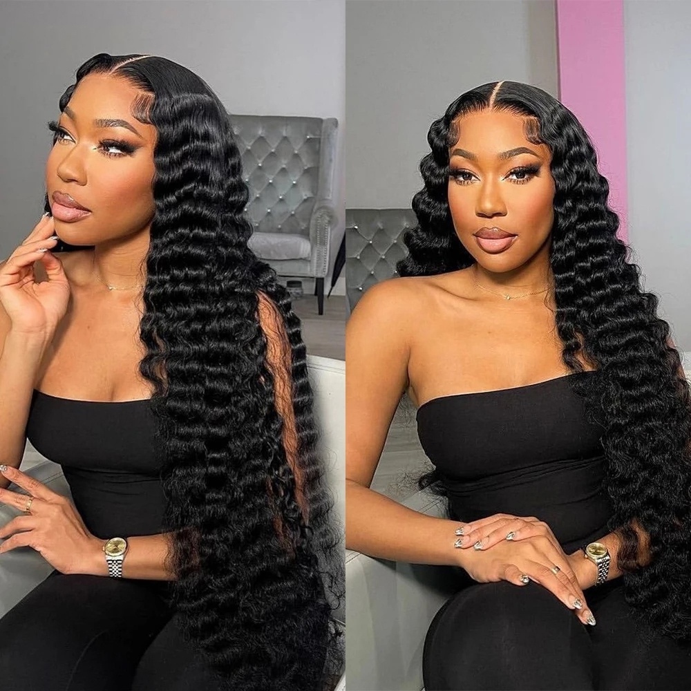 Cheap Deep Wave Hair Extensions Wig Human Hair Lace Front Wigs For Black Women Wholesale Peruvian HD Lace Frontal Wig Human Hair