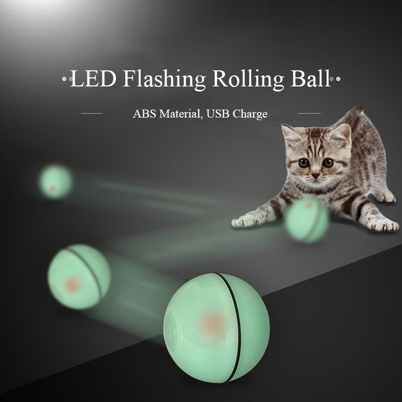 Interactive Cat Toys Ball with LED 360 Degree Self Auto Rotating Smart Ball USB Rechargeable Kitten Funny Chaser Roller Pet Toys