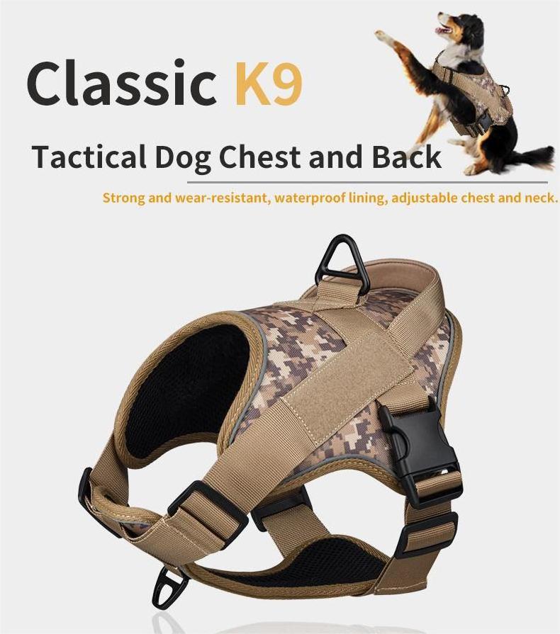 Hot Selling Pet Harness K9 Dogs Tactical Chest Carrier  Anti Punching Medium Large Dog Vest Reflective