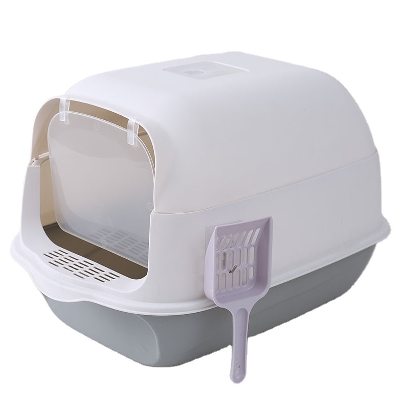 2023 Pet Self Cleaning Cat Litter Box Accessories Fully Enclosed Large Cat Litter Toilet Compact Litter Tray Box for Cats