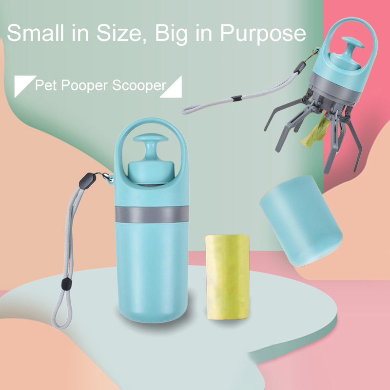 New Pet Dog Poop Picker with Waste Bags High Strength Material Portable Six Paw Scooper Clip Poop Picker for Dogs