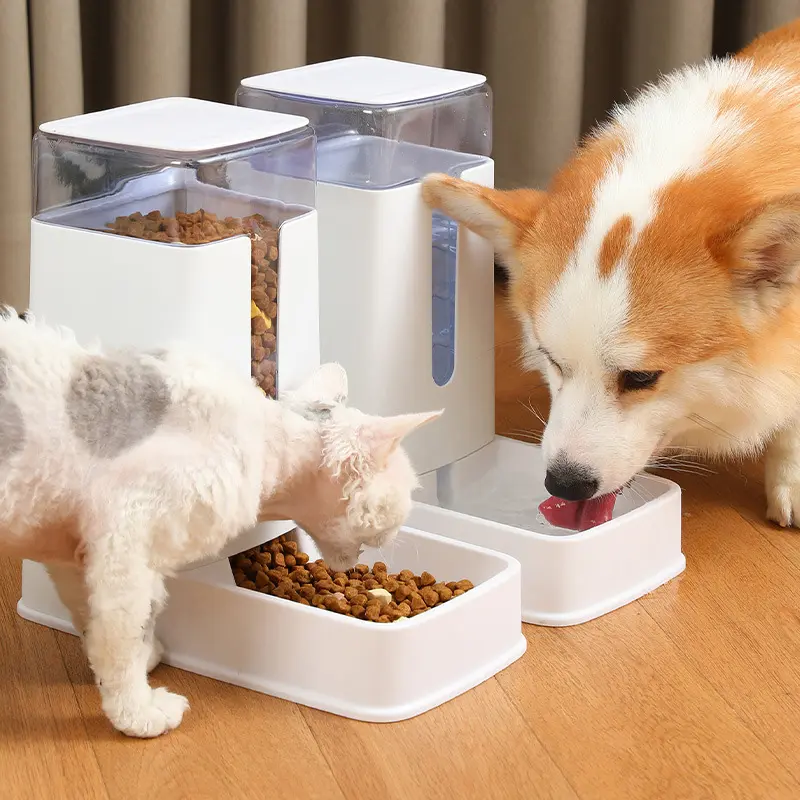 Pet Supplies Dog Automatic Slow Feeder PP Large Capacity 3.5L Cat Waterer Dog Cat Food Water Feeding Bowl