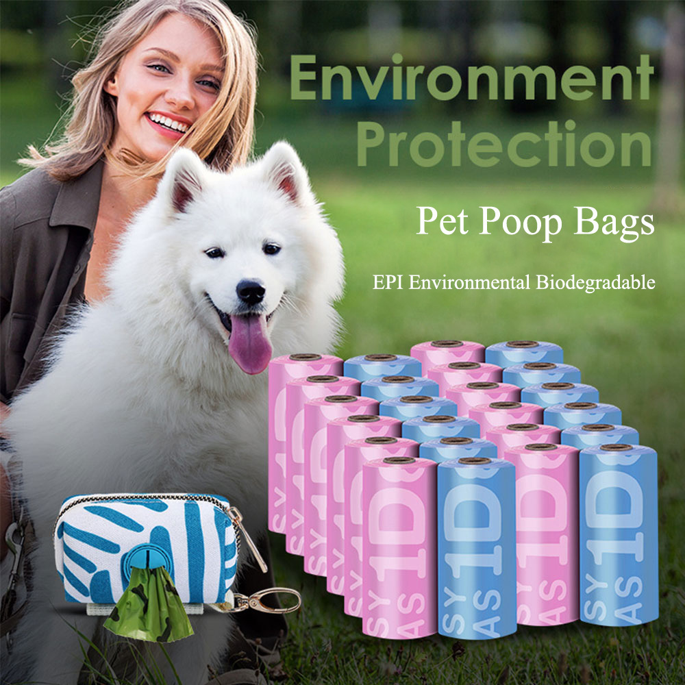 Pet Poop Waste Disposal Bag Biodegradable Compostable Degradable Dog Poop Poo Bag Cornstarch Waste Bag for Dog custom label