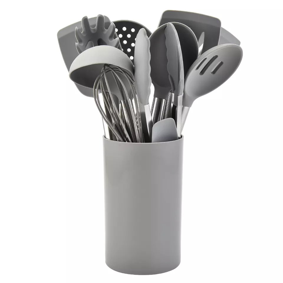 Household 15Pcs/Sets Silicone Kitchen Utensils Kitchen Cooking Utensils New Silicone Tube Handle Kitchenware Set