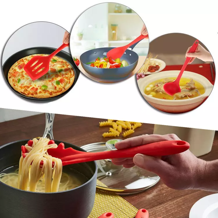 Home and Kitchen Accessories 5Pcs Heat Resistant Food Silicone Kitchen Utensils Cooking Spatula Set