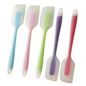 RTS wholesale kitchen non-stick heat resistant pink mini food grade silicone transparent spatula for cream