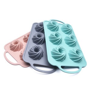 Durable 6 Even Silicone Cake Mold Non-stick Mini Cake Dessert Baking Tool Diy Muffin Molds Baking Trays