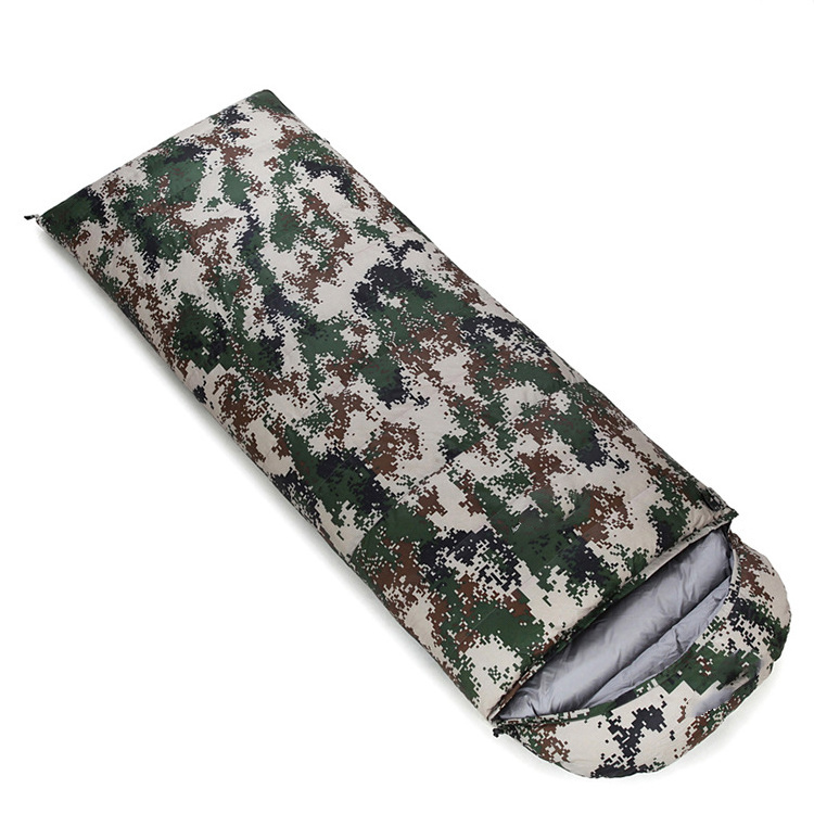 OEM cold weather winter outdoor waterproof camouflage white goose down sleeping bag