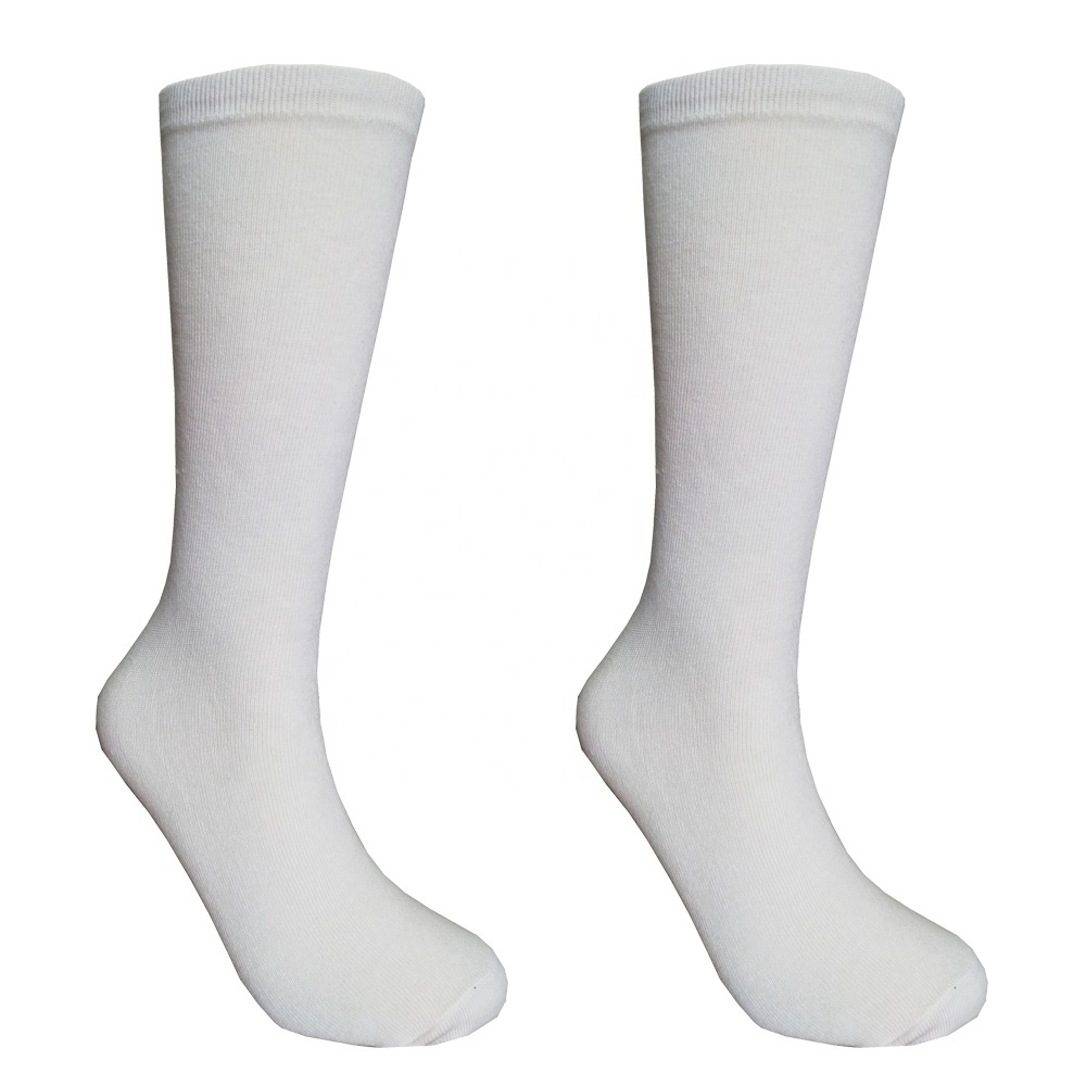 Factory direct cheap price printed polyester blank white custom sublimation sport socks