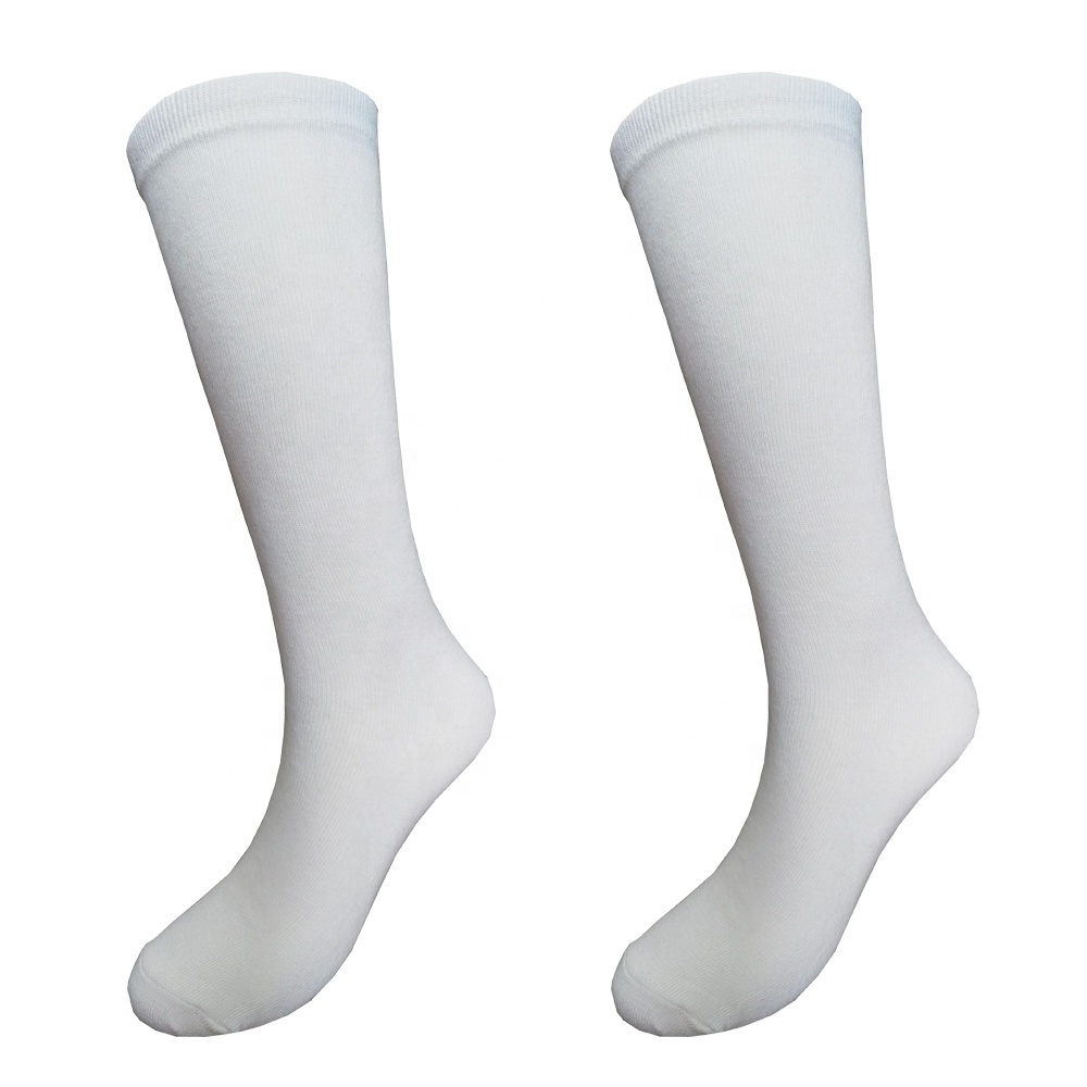 Factory direct cheap price printed polyester blank white custom sublimation sport socks