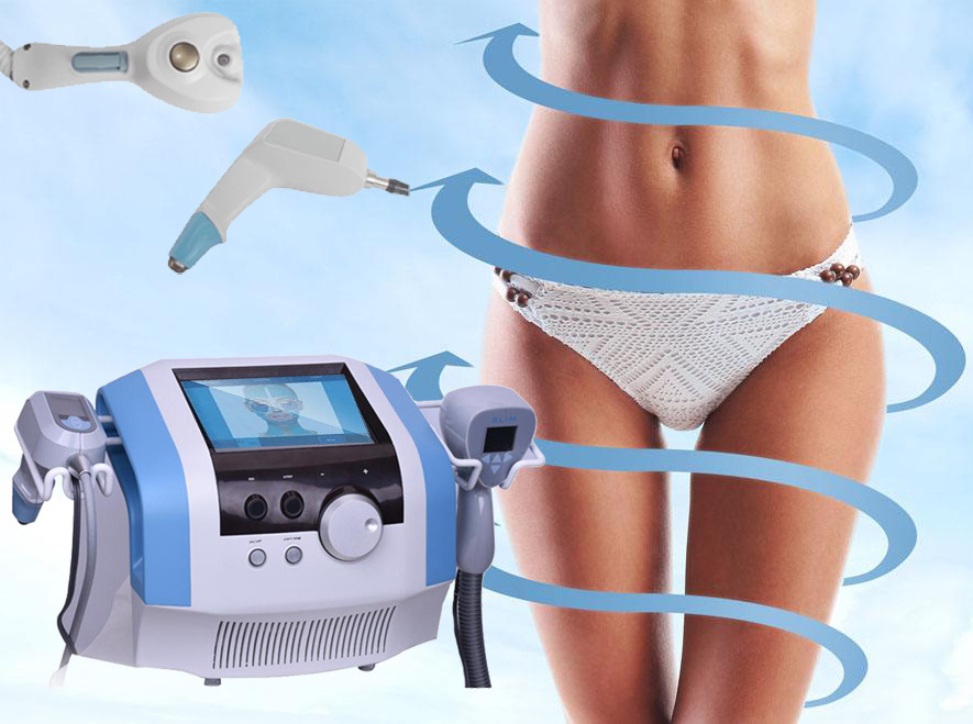 Slimming beauty machine Ultra is the first non-invasive device to deliver simultaneously Ultrasound and Radio Frequency.