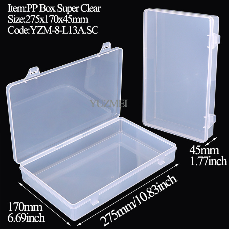 YUZMEI Plastic Removable Dividers Storage Case Fishing Tackles and Sewing Case Tool Box Organizer 10 Grid Clear Organizer Box