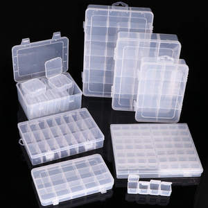 YUZMEI Plastic Removable Dividers Storage Case Fishing Tackles and Sewing Case Tool Box Organizer 10 Grid Clear Organizer Box