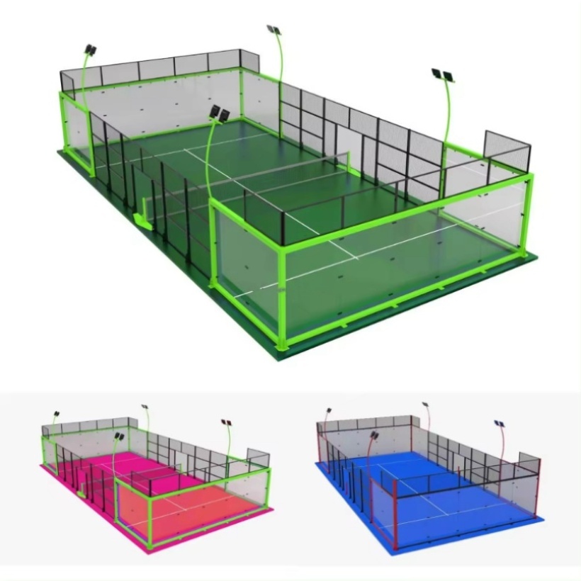 Panoramic Paddle Tennis Court Complete Field Padel Court Factory Court Equipment