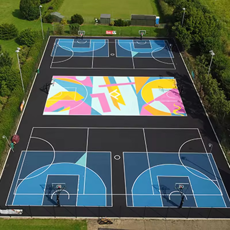 Portable  Intelligent Pp Interlocking Sport Court Material Plastic Tiles Temporary Basketball Flooring Outdoor